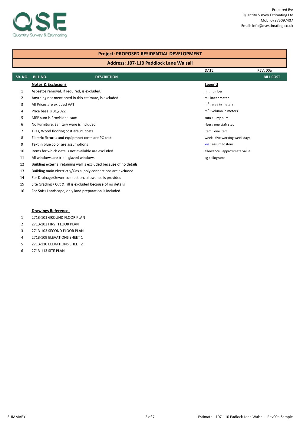 Detailed Cost Breakdown